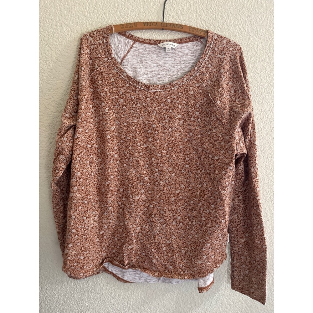Frye & Co Brown Floral Long Sleeve Women’s Size XL